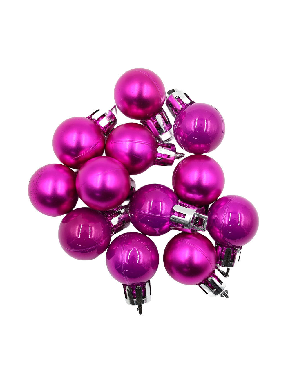 Hot Pink 20mm Christmas Baubles Pearl Matt 30 Pack