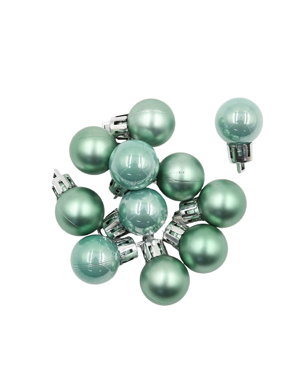 Mint 20mm Christmas Baubles Pearl Matt 30 Pack