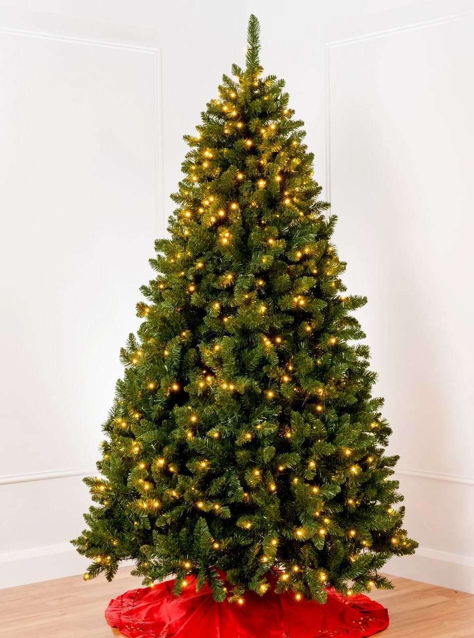 BAVARIAN Green Fir 7ft Pre Lit Christmas Tree