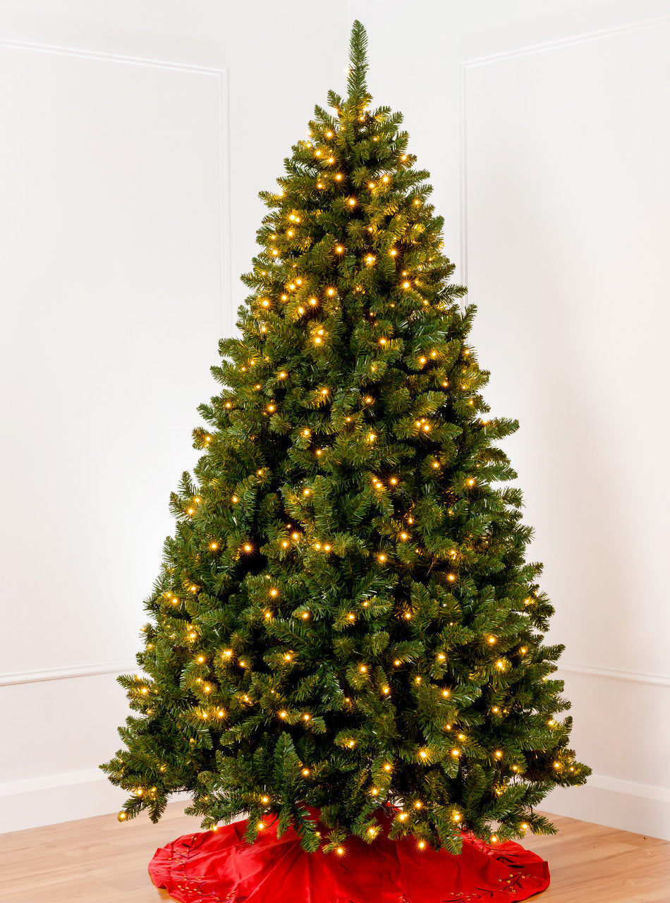 BAVARIAN Green Fir 12ft Pre Lit Christmas Tree