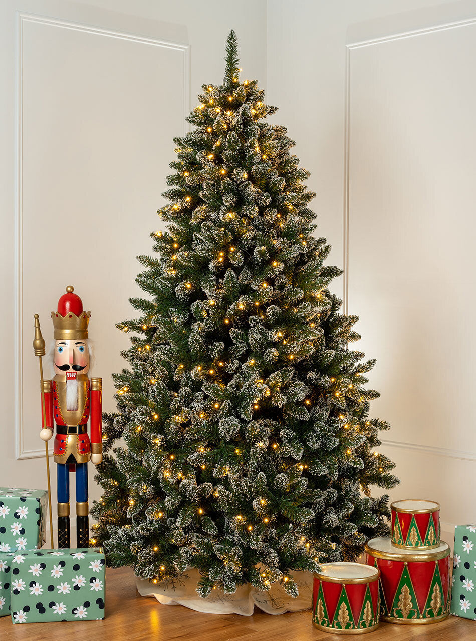 Bavarian Snow Tipped 8ft/240cm Pre Lit Christmas Tree