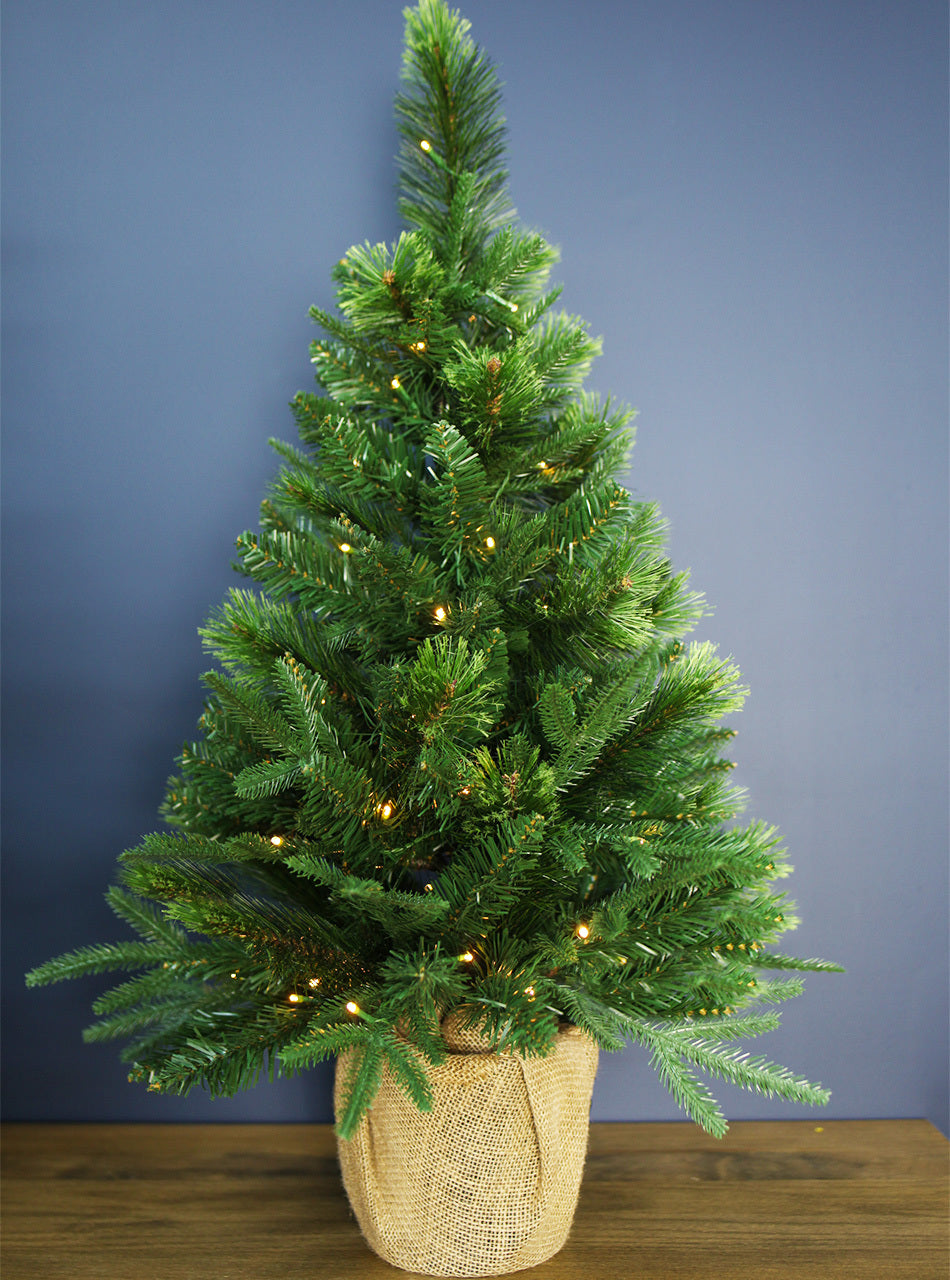 3ft/90cm NEW HAMPSHIRE Green Pre-Lit Christmas Tree